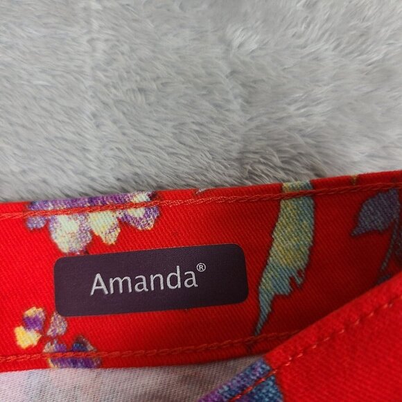 Gloria Vanderbilt Amanda Red Purple Floral Denim Size 14 Average Jean Shorts NWT - Picture 5 of 10